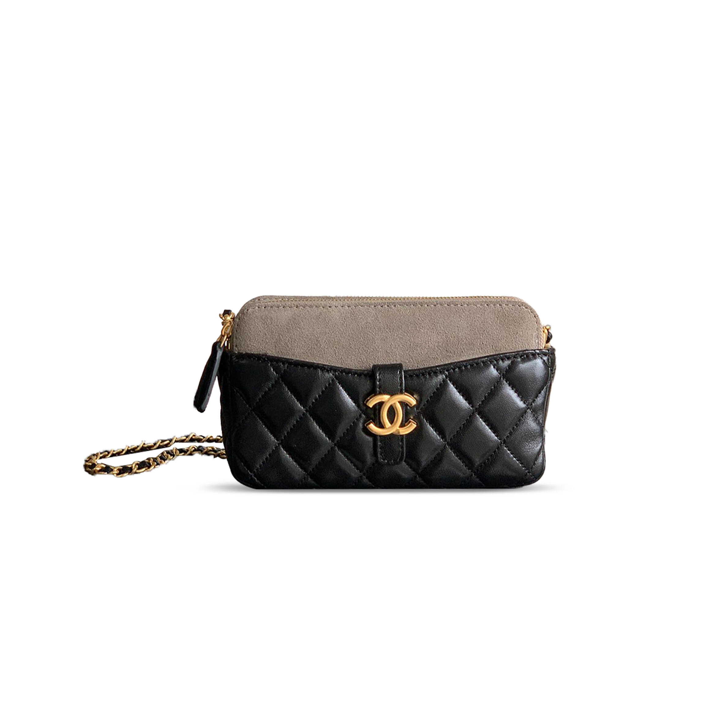 CHANEL MASTER ZIPPED PHONE HOLDER WITH CHAIN AP4743 B20682 (17.5*10*3cm)